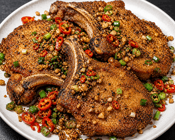 Spicy Pepper Salt Pork Chops