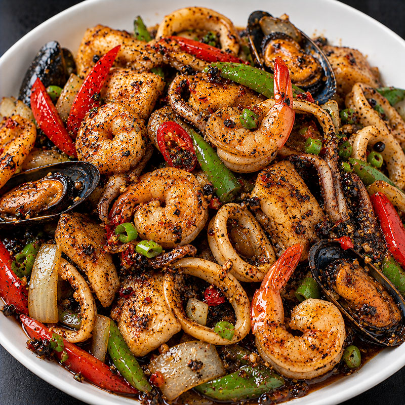 Spicy Peppered Mixed Seafood