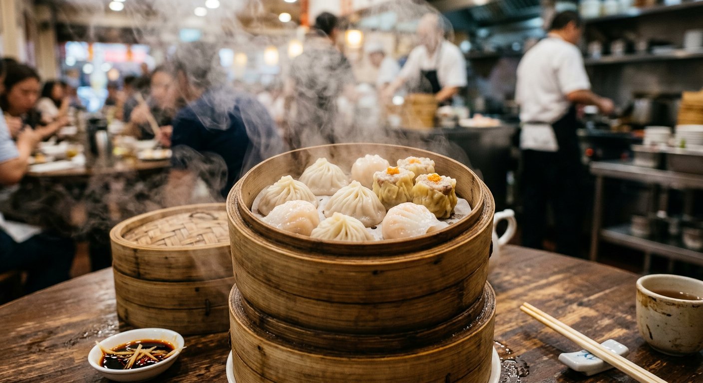 Steaming Dim sum baskets